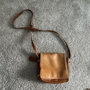 Jacqueline Ferrar Tan Leather Crossbody Bag